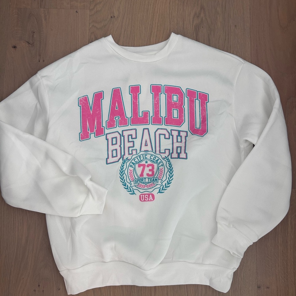White Malibu Beach Sweatshirt